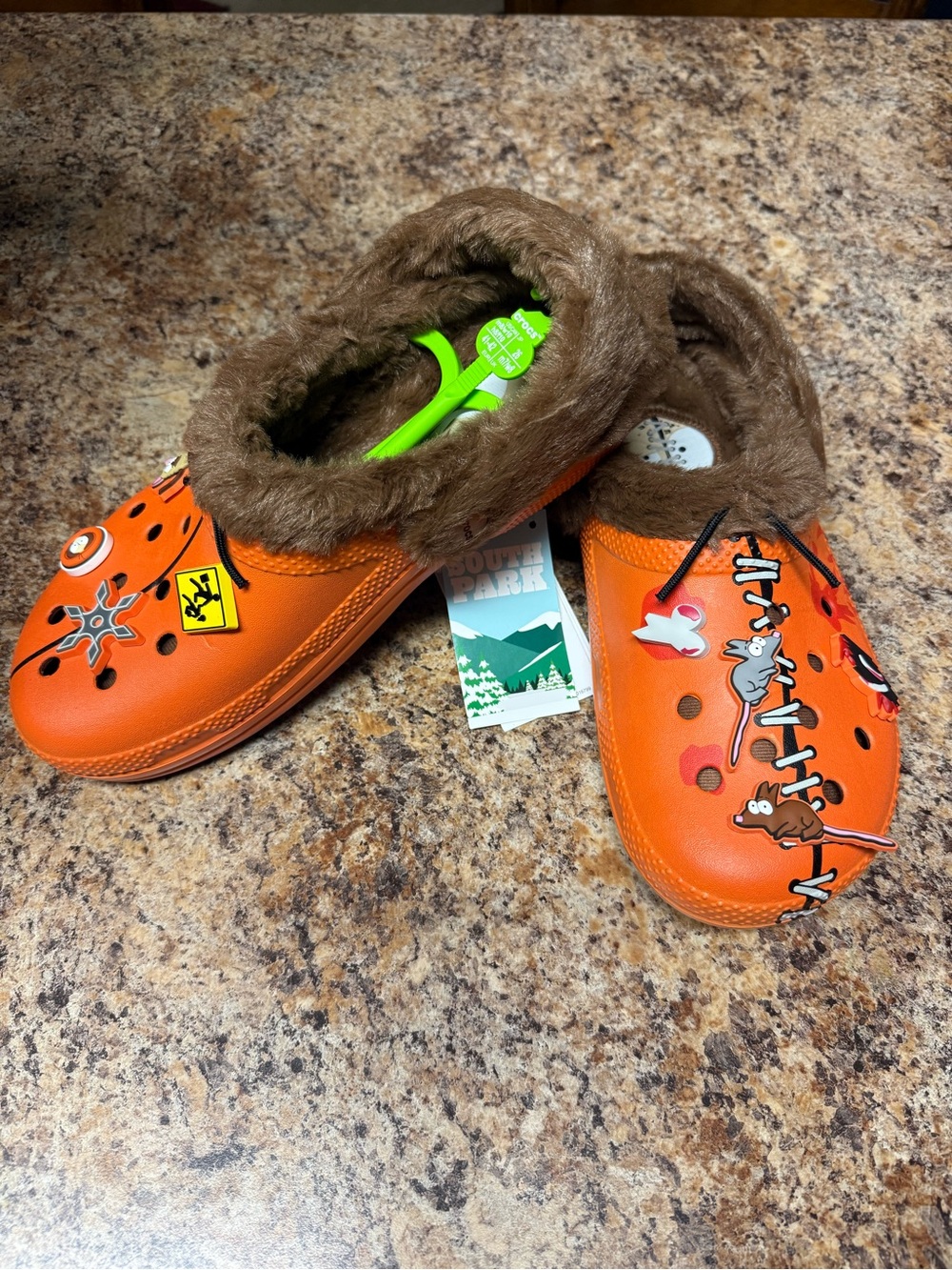 Adults Orange Fleece-Lined Crocs South Park Clogs